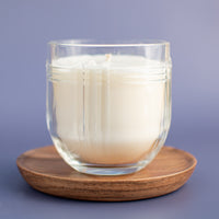 Close up of Art Deco embossed detail, The Chicago soy candle by Unscented Candle Company